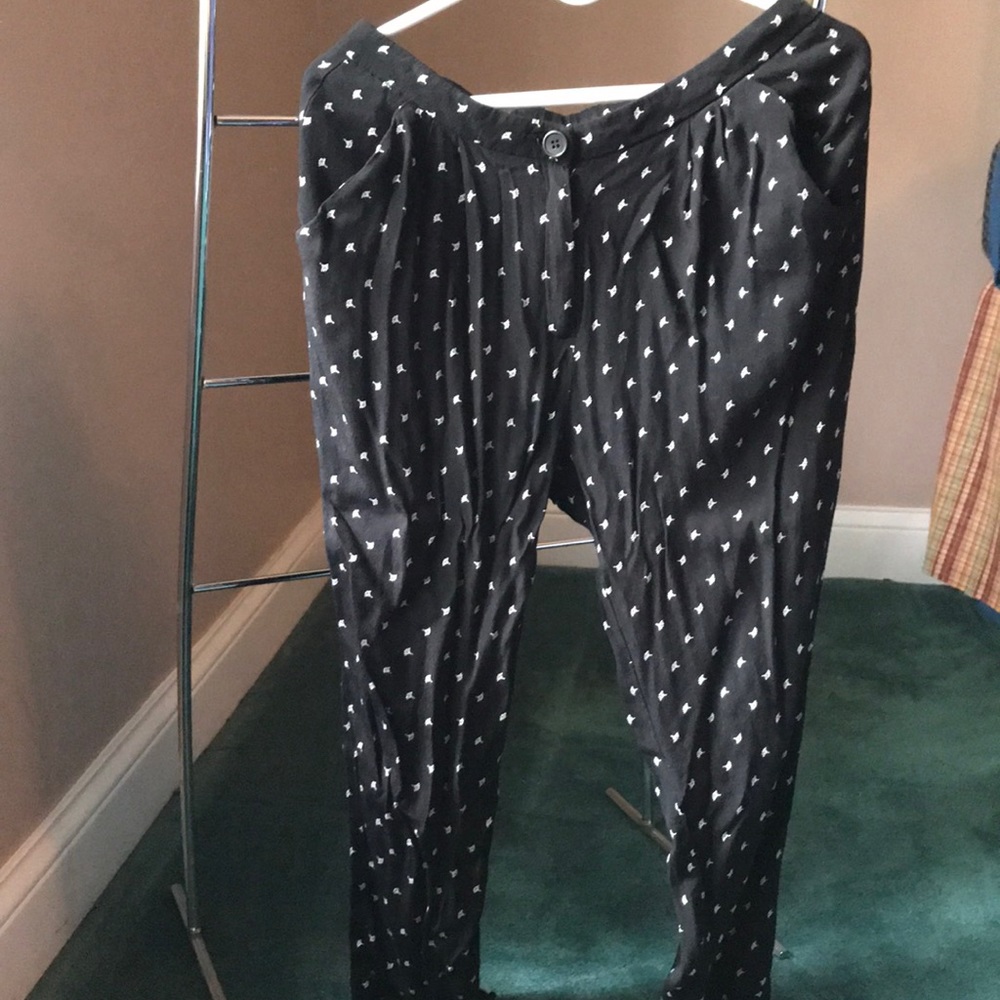 silky black pants